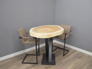 Ronde boomstam bartafel Suar– 90x130 cm