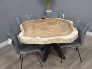 Ronde suar boomstamtafel 130 - 150 cm BT870