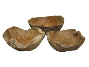 Teak schalen ~35 cm doorsnede