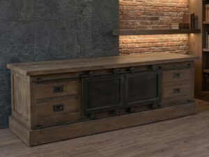 Industrieel tv meubel stalen deuren 150 cm