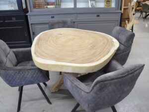 Ronde suar boomstamtafel Rond 110 - 140 cm BT 136