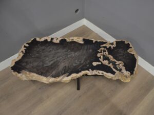 Salontafel van Zwart Versteend Hout 120 cm
