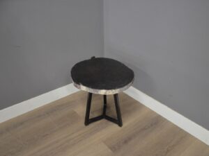 Bijzettafel van Zwart Versteend Hout 42 - 50 cm