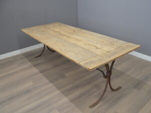 Teak tuintafel geborsteld 240 cm - gietijzeren onderstel