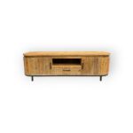 teak tv meubel ronde kanten 180 cm geborsteld