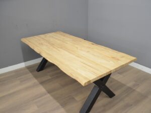 Industriële eiken boomstamtafel 220 cm - eiken boomstamtafel 2,2 meter