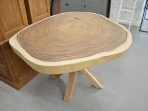 Ronde suar boomstamtafel 110- 140 cm BT 266